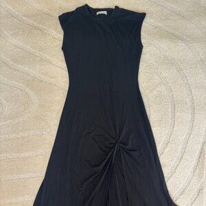 Reformation Gathered Slit Jersey Dress